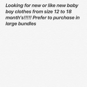 Looking for baby boy clothes 12-8 months